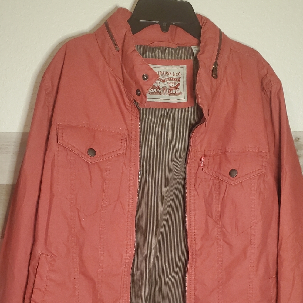 Levis mens denim jacket small Red Full Zip with hi - Picture 2 of 10